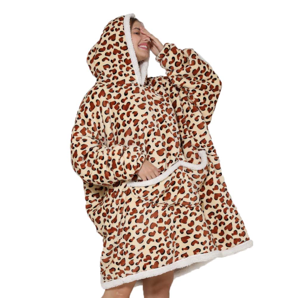 Sherpa Hoodie Fleece - Cobertor de capuz preguiçoso de lã