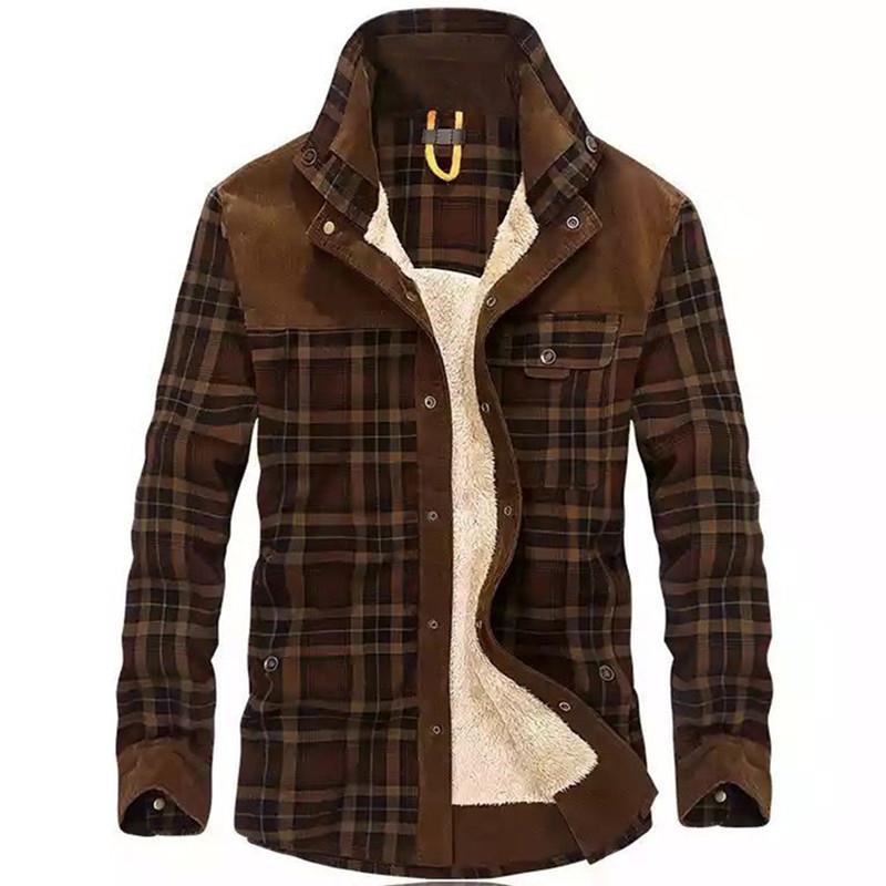 Flannel Shirt Lined - Jaqueta Masculina Vintage Xadrez Forrada com