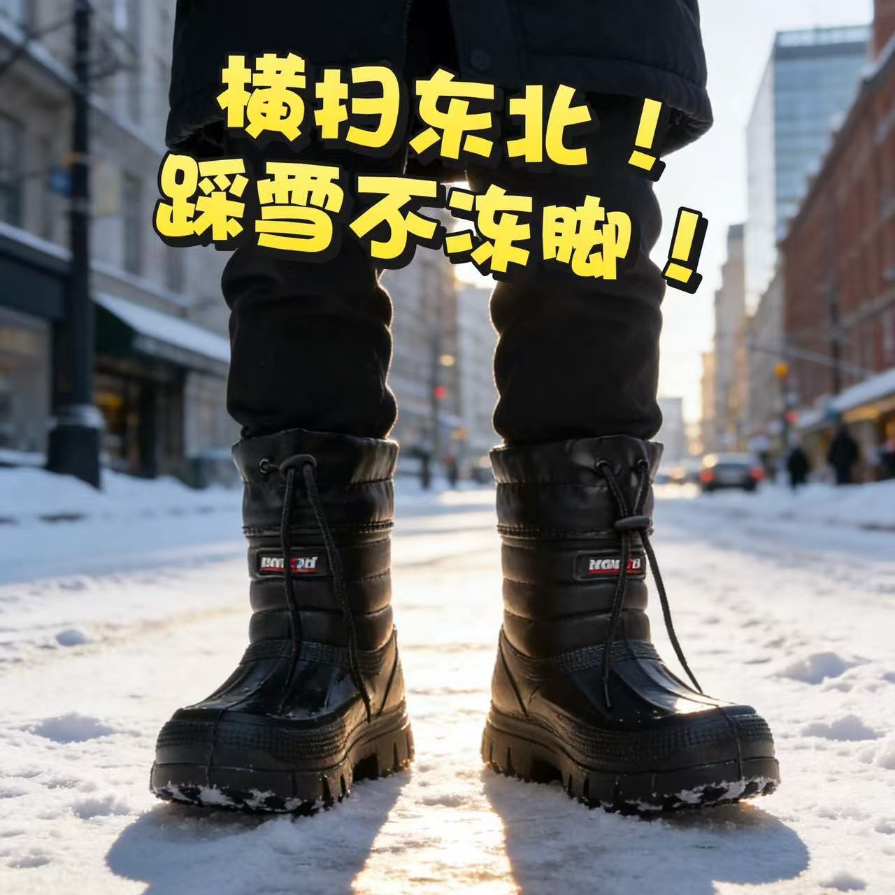 Waterproof Winter Boot - Botas de neve masculinas novas, de
