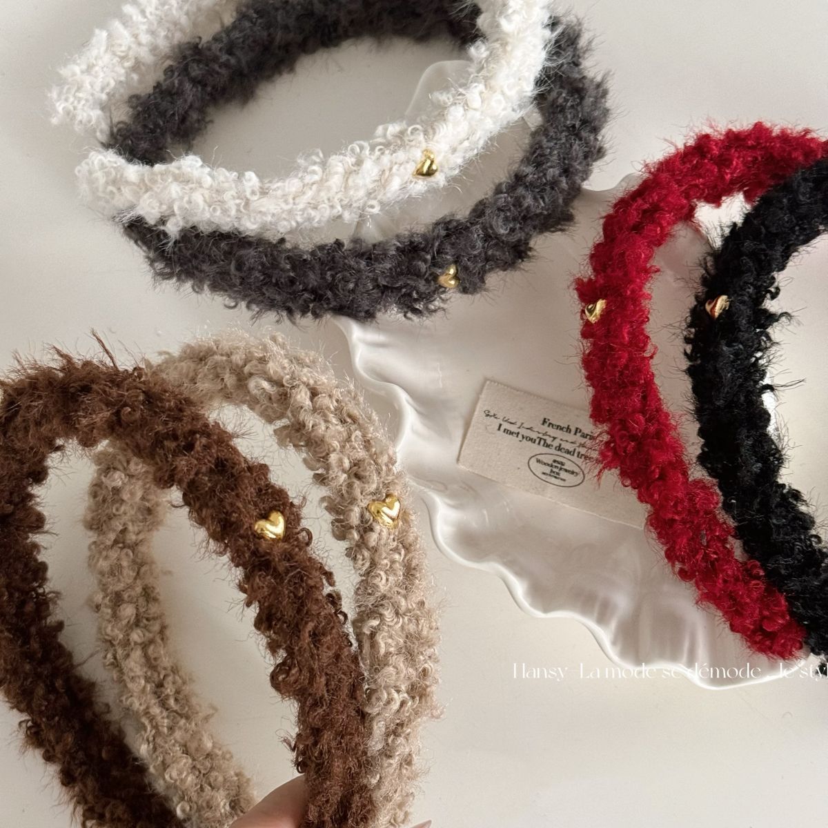 Winter Headband Fleece - Inverno velo de pelúcia headbands retro