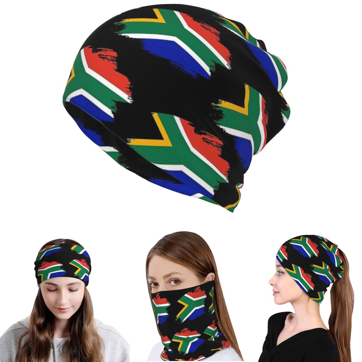 Knit Beanie Hat Warm - Bandana com a bandeira da seleção
