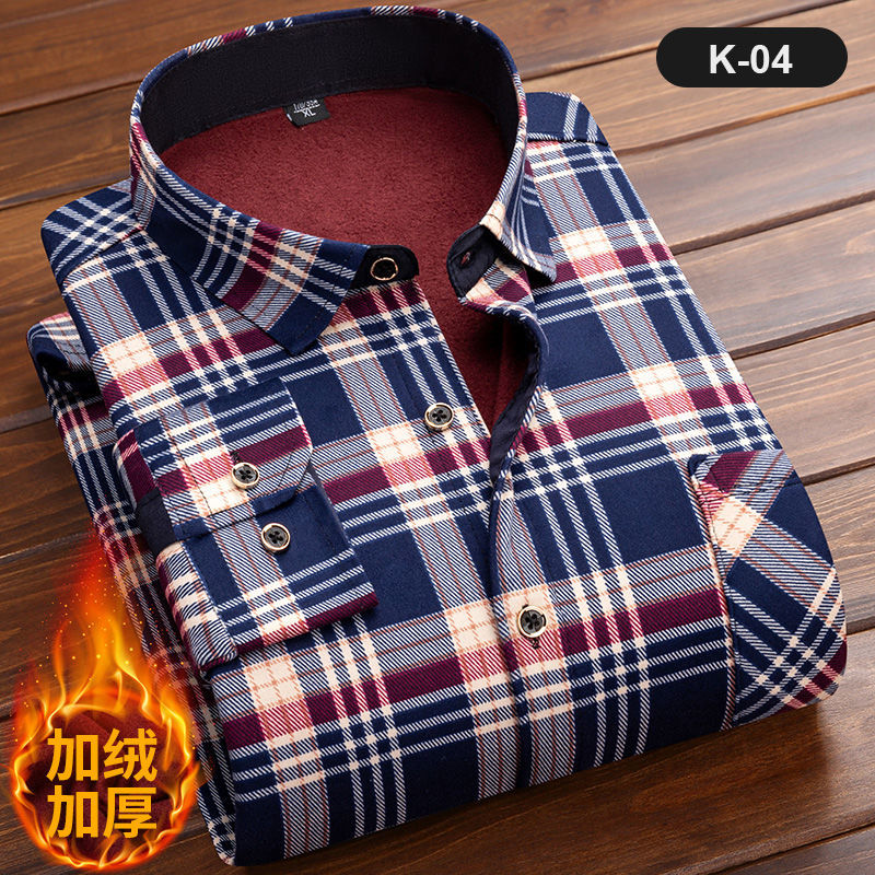 Flannel Shirt Lined - Camisa xadrez de manga longa masculina,