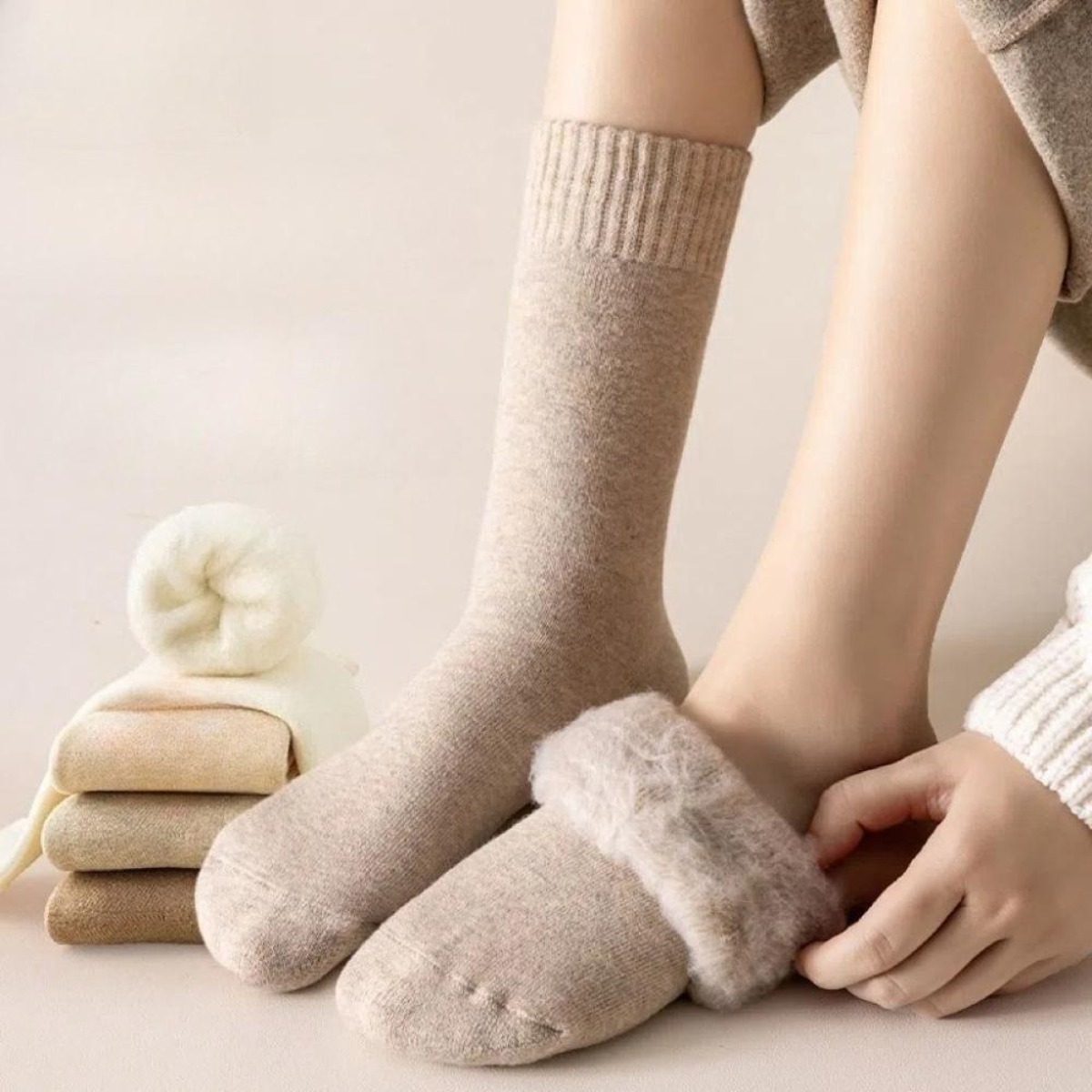 Thermal Sock Wool - 1 par de meias térmicas quentes