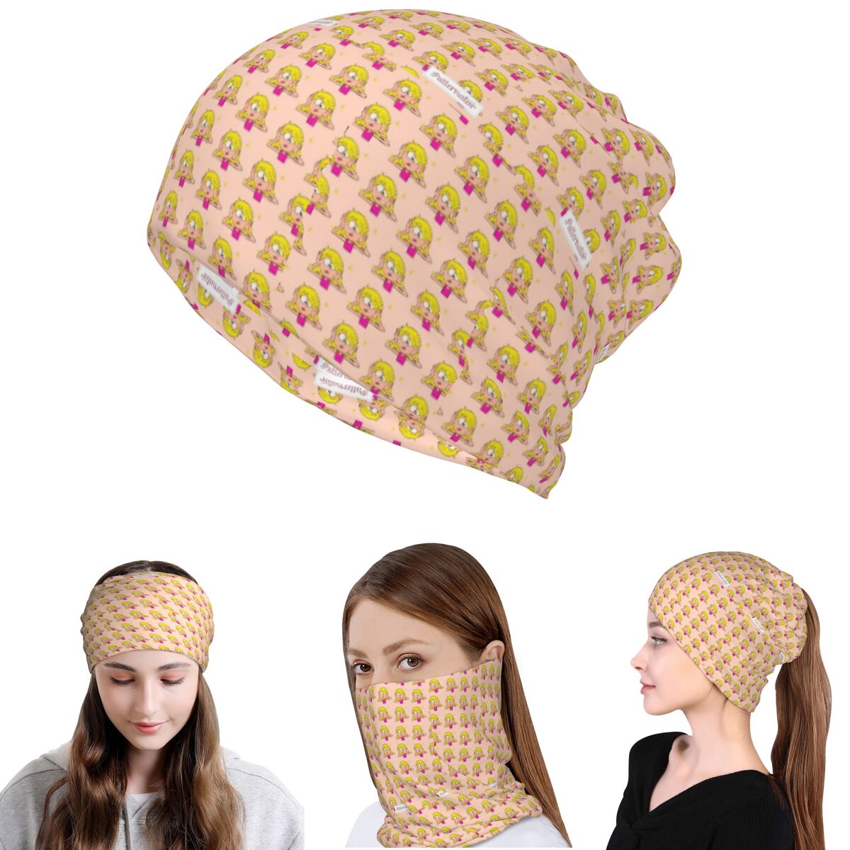 Knit Beanie Hat Warm - Lenço de pescoço com estampa de