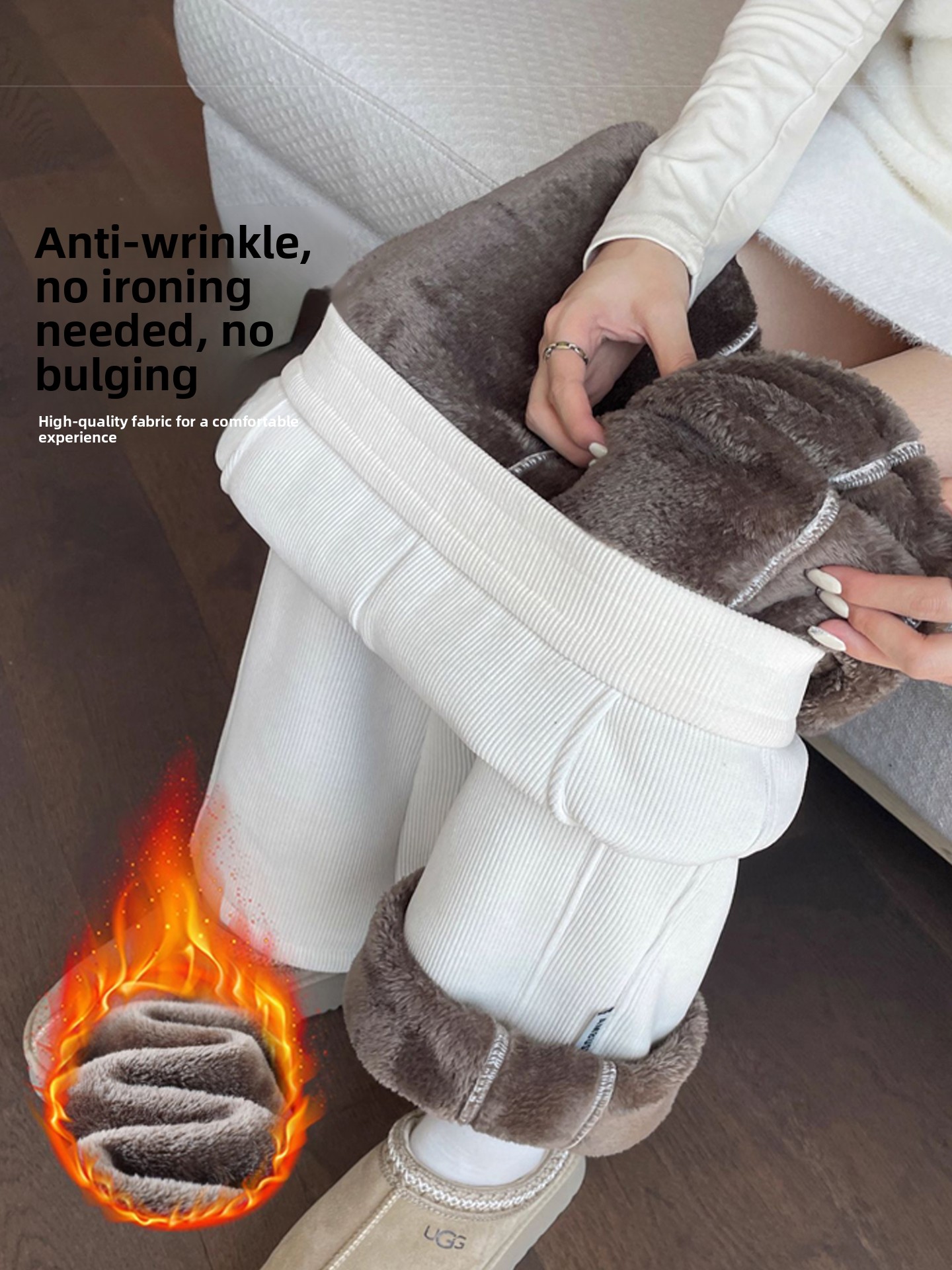 Corduroy Pant Warm - Calças Femininas de Veludo de Cordeiro