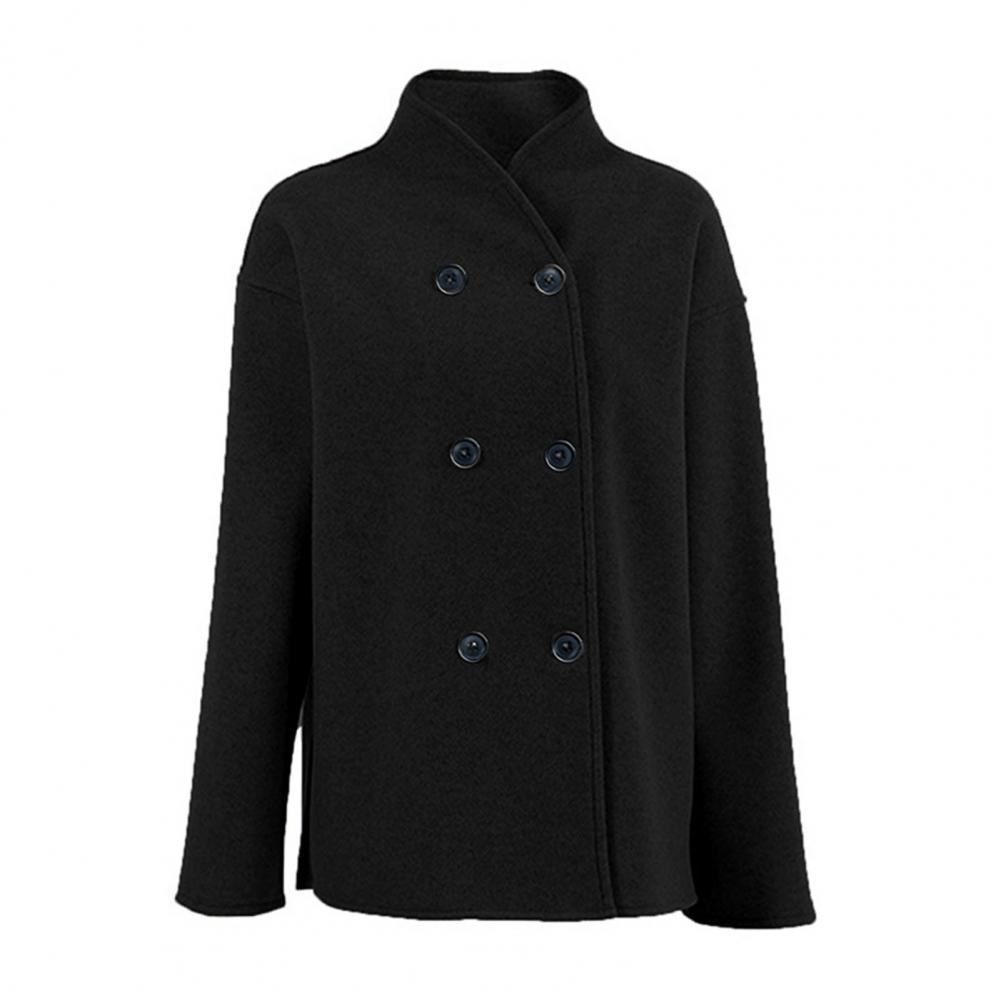 Wool Coat Peacoat - Casaco Feminino de Lã Curto para