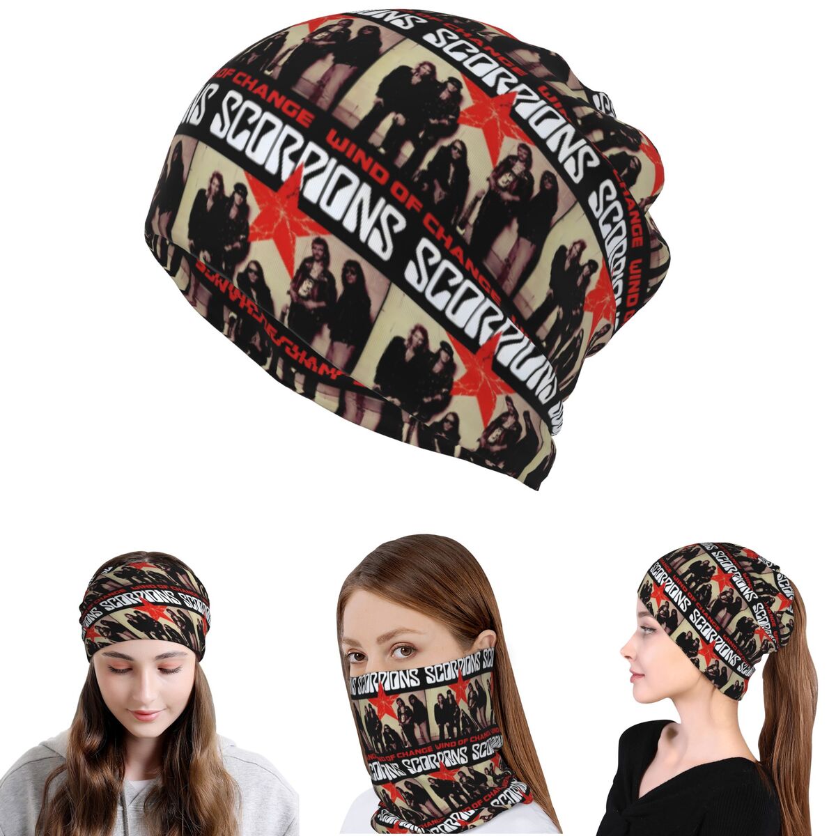Knit Beanie Hat Warm - Scorpions Bandana Rock Bandana Lenço para