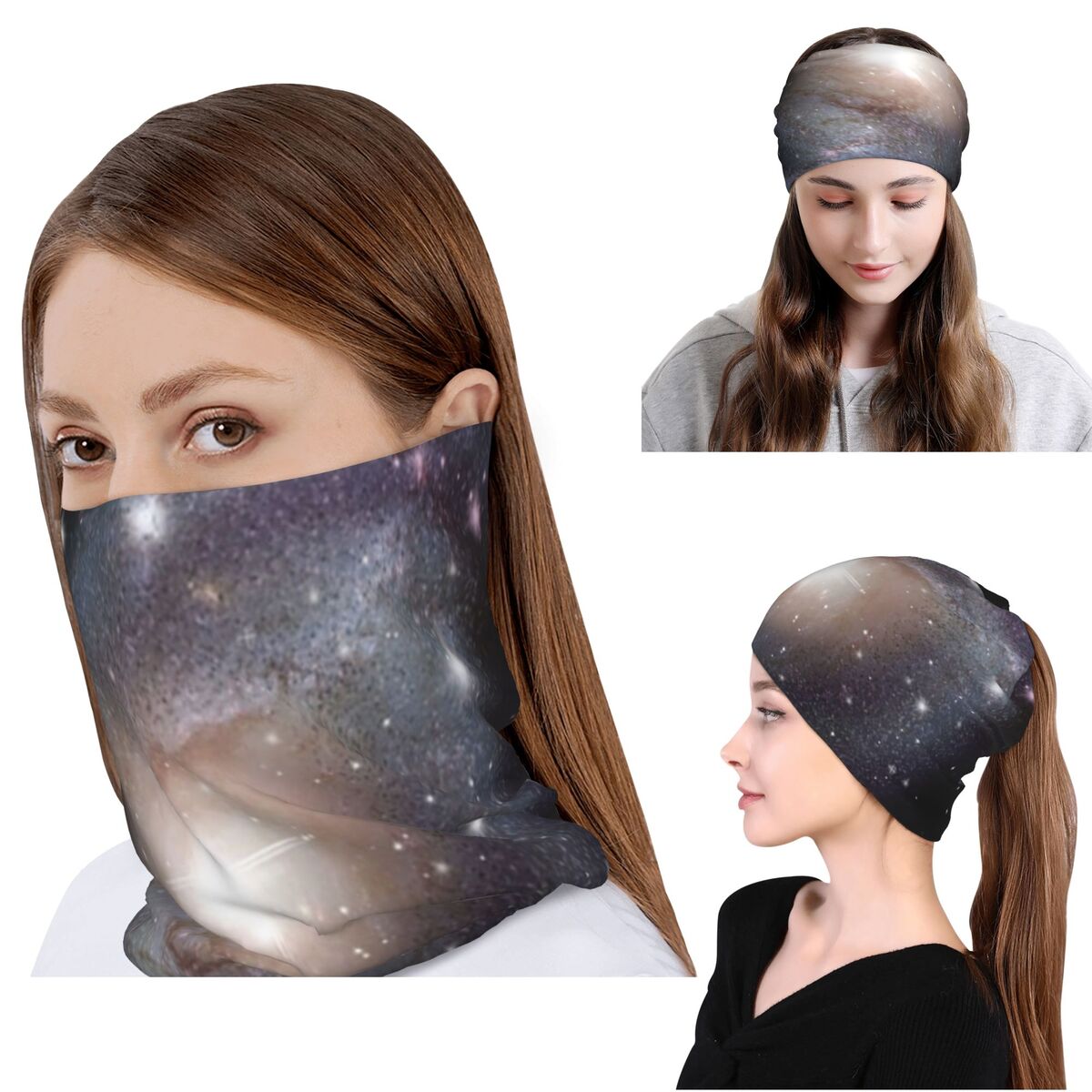 Knit Beanie Hat Warm - Cloak Galaxy Universe Planets Bandana, lenço
