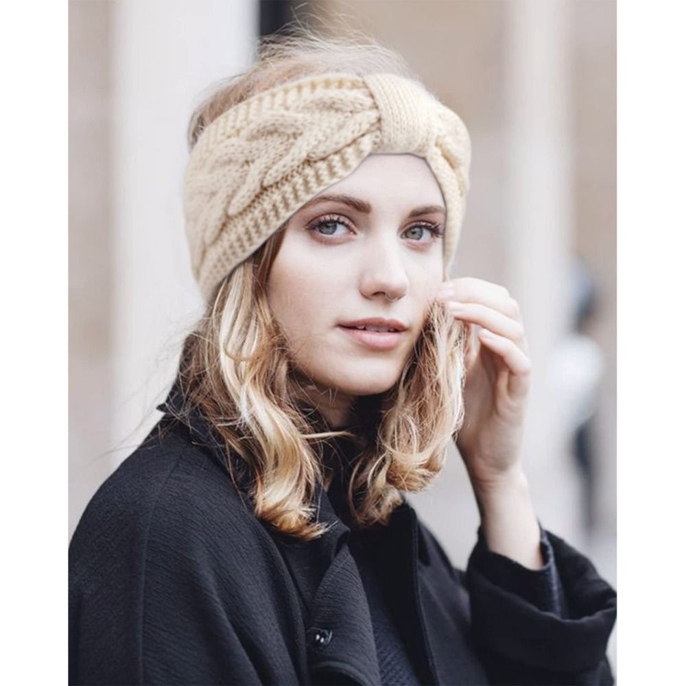 Winter Headband Fleece - Inverno de malha feminina headbands engrossar