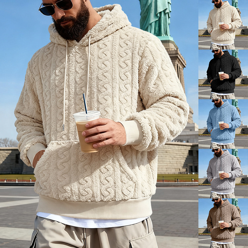 Moletom com capuz de lã mascul - Sherpa Hoodie Fleece avaliação e preço