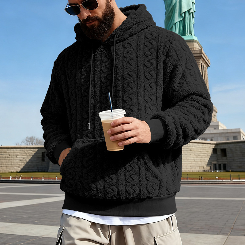 Moletom com capuz de lã mascul - Sherpa Hoodie Fleece avaliação e preço