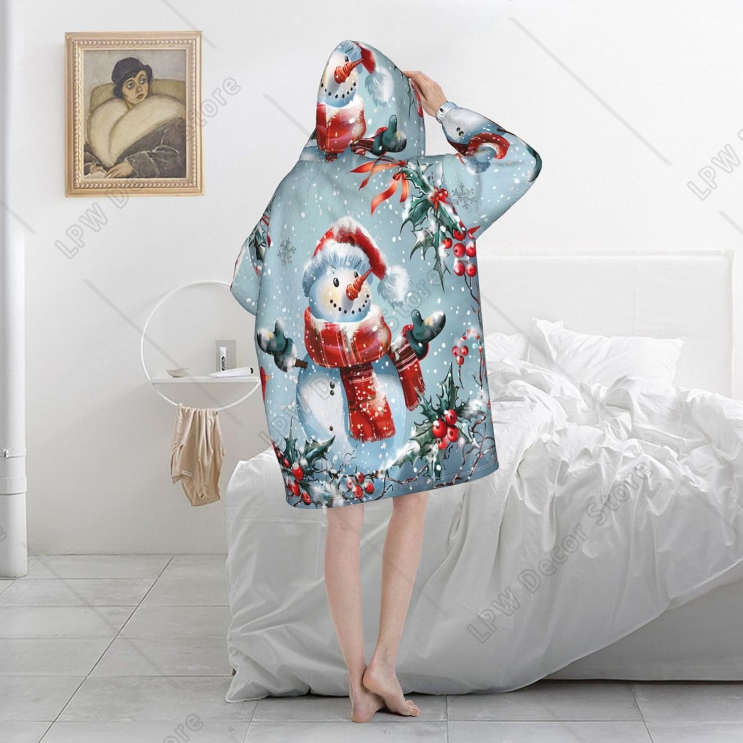 Manta com Capuz de Boneco de N - Sherpa Hoodie Fleece avaliação e preço