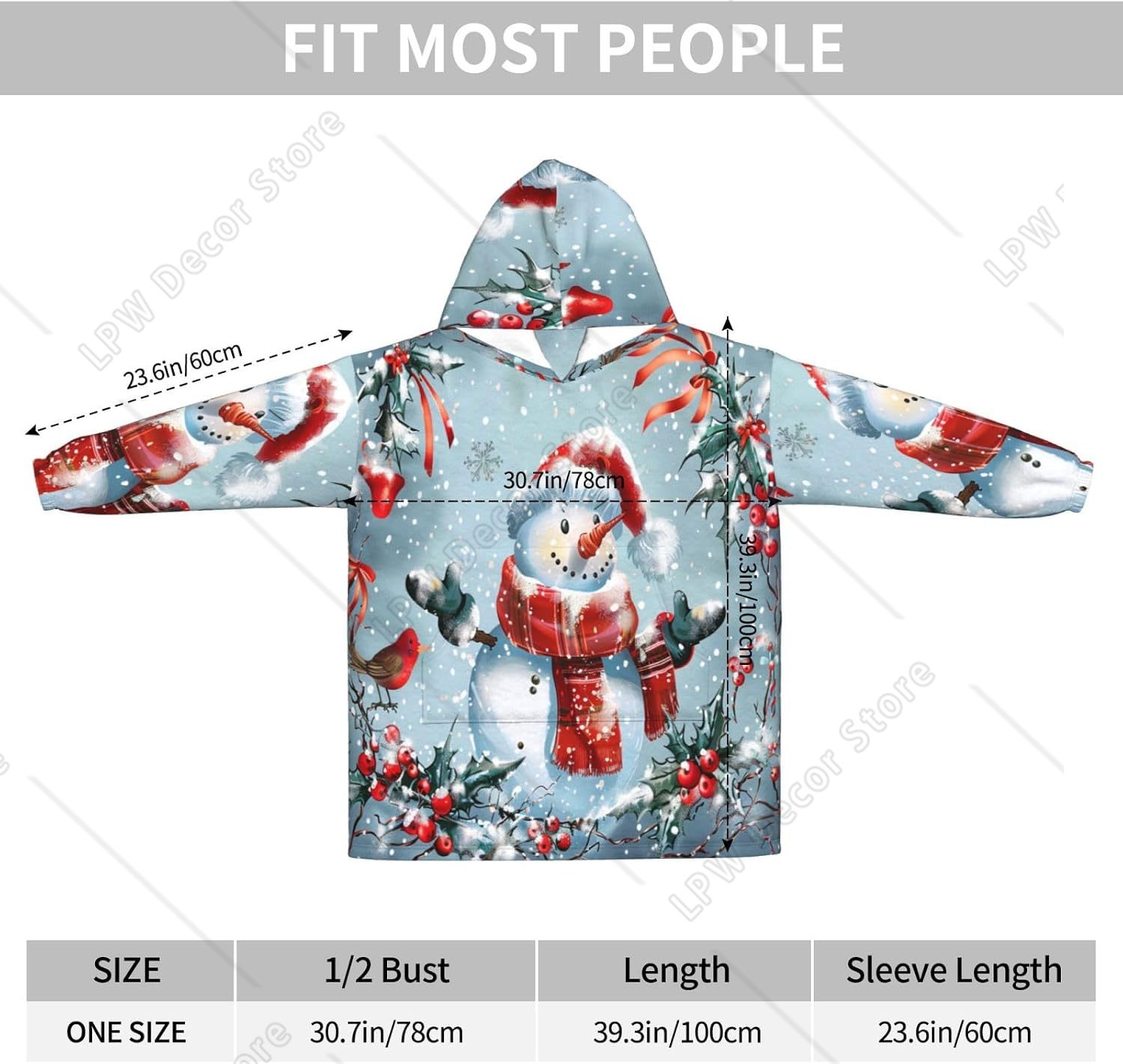 Manta com Capuz de Boneco de N - Sherpa Hoodie Fleece avaliação e preço