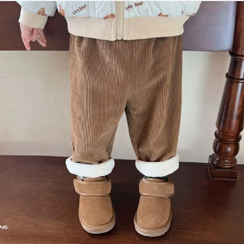 Outono inverno crianças roupas - Corduroy Pant Warm avaliação e preço