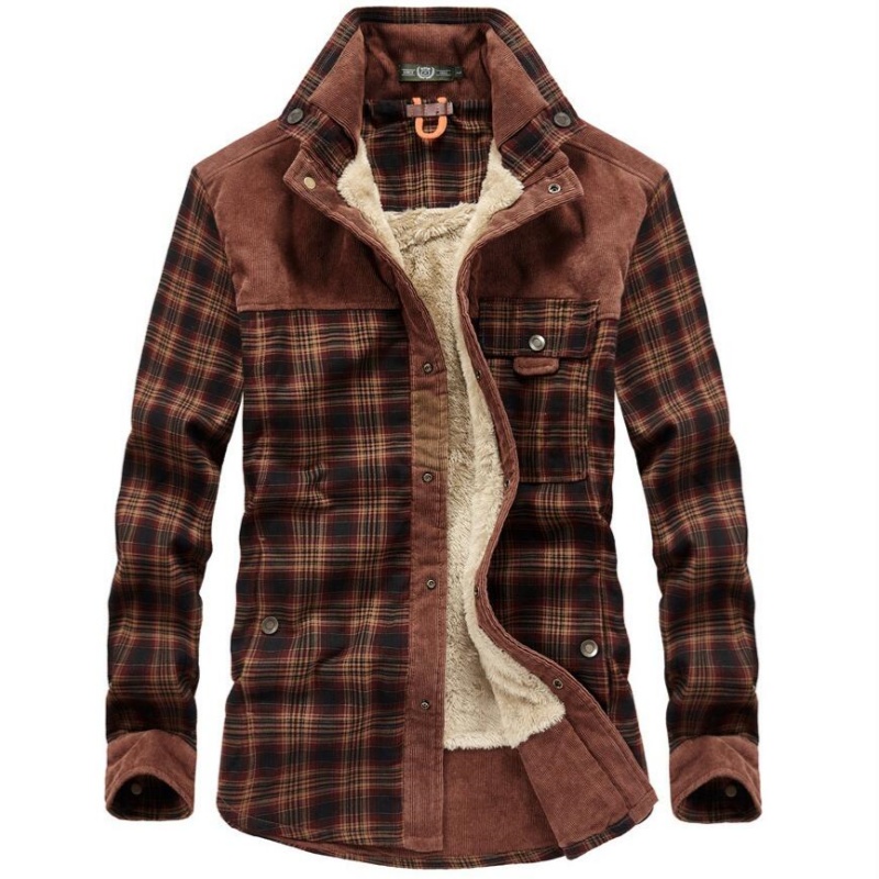 Jaquetas Masculinas de Inverno - Flannel Shirt Lined avaliação e preço