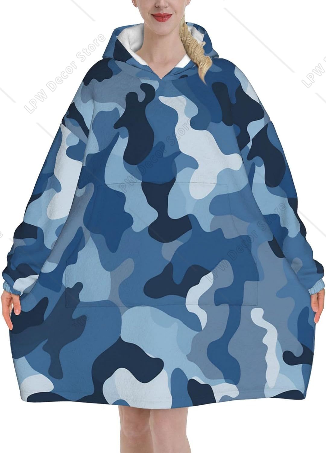 Cobertor Vestível Clássico Azu - Sherpa Hoodie Fleece avaliação e preço