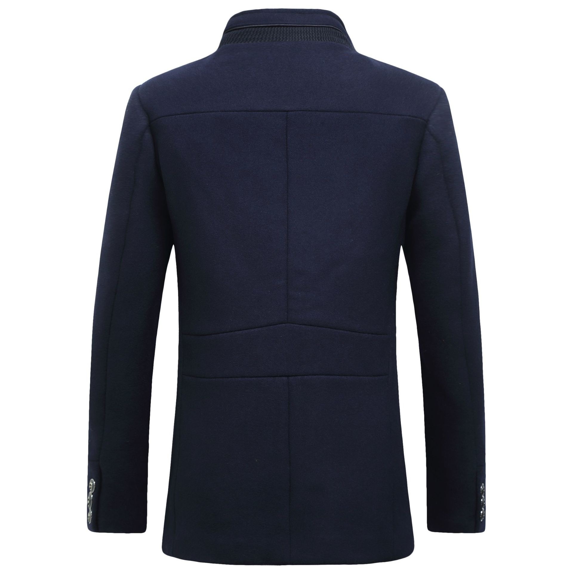 Moda masculina jaqueta de lã c - Wool Coat Peacoat avaliação e preço
