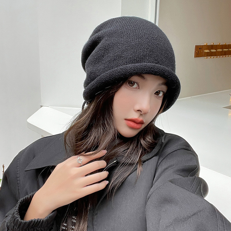 Gorro de malha capuz feminino  - Knit Beanie Hat Warm avaliação e preço