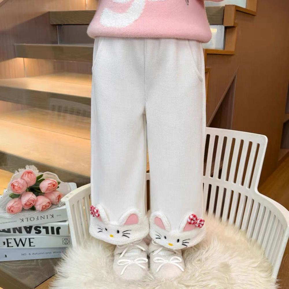 Kawaii hello kitty meninas ins - Corduroy Pant Warm avaliação e preço