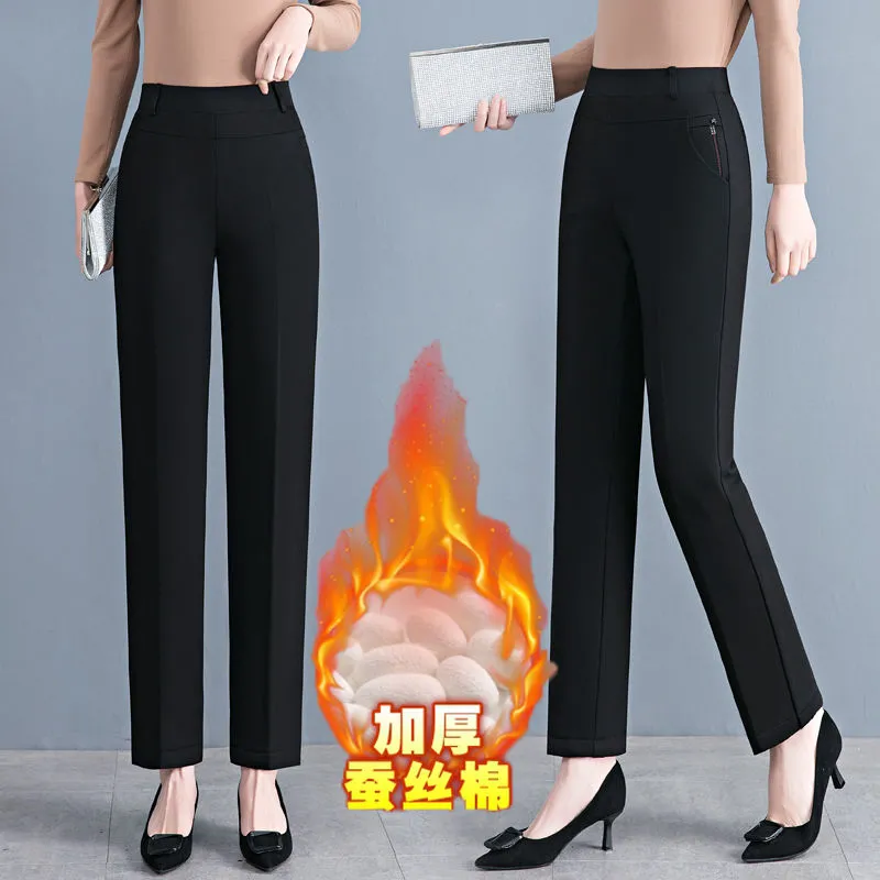 Straight-leg calças femininas  - Corduroy Pant Warm avaliação e preço