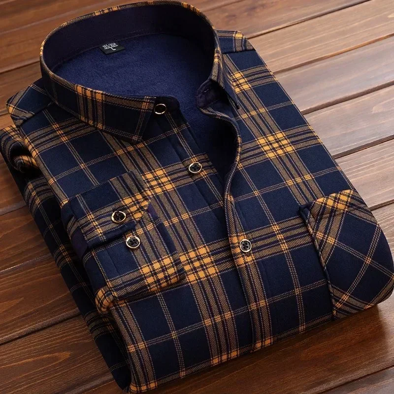 2025 inverno masculino quente  - Flannel Shirt Lined avaliação e preço