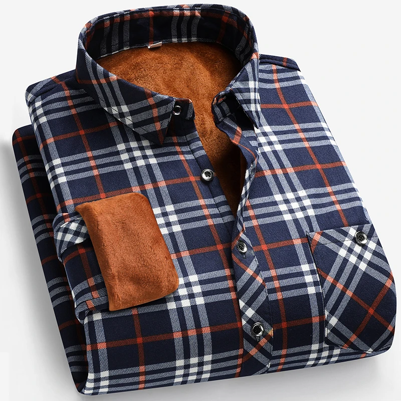 Outono e inverno masculino for - Flannel Shirt Lined avaliação e preço
