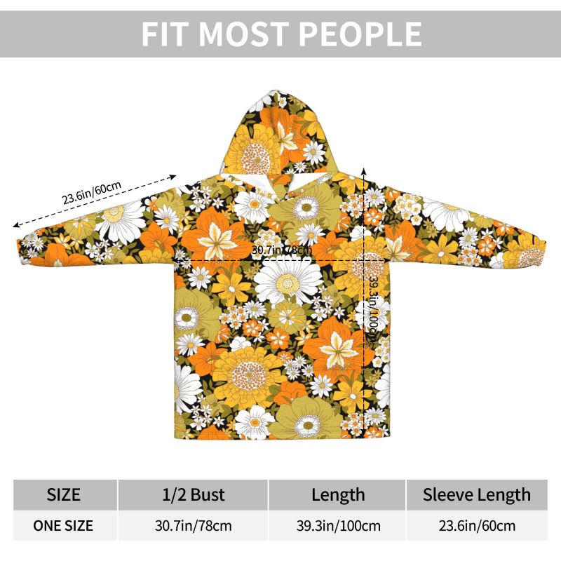 Hippie flor floral retro cober - Sherpa Hoodie Fleece avaliação e preço