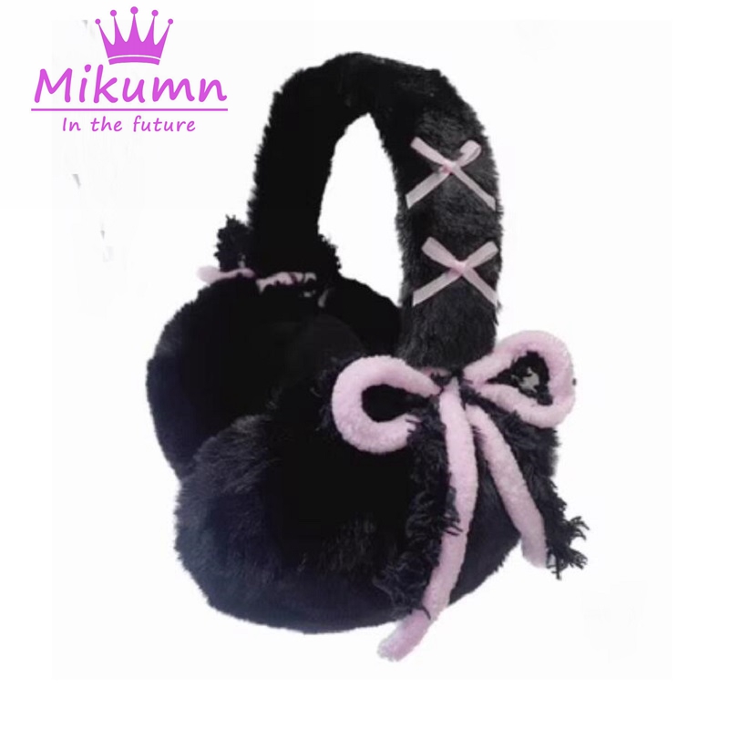MikAutumn-Harajuku Y2k Bow Plu - Earmuffs Foldable avaliação e preço