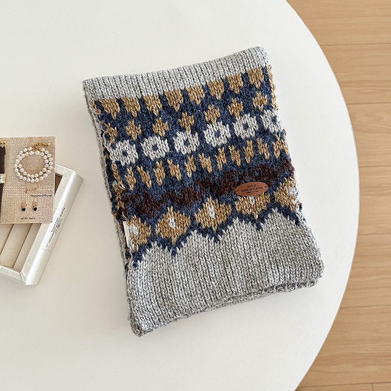cachecol de tricô jacquard par - Wool Scarf Men avaliação e preço