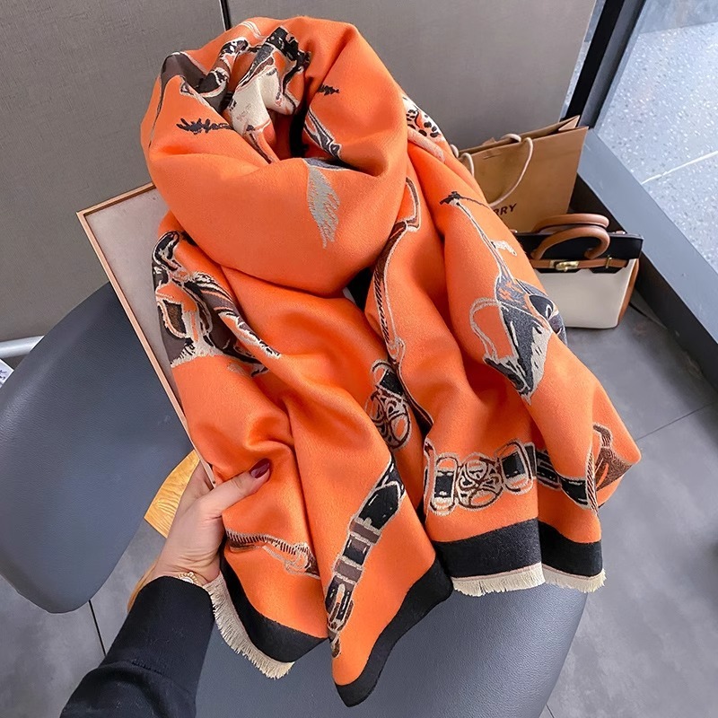 Retro cavaleiro cavalo imitaçã - Wool Scarf Men avaliação e preço