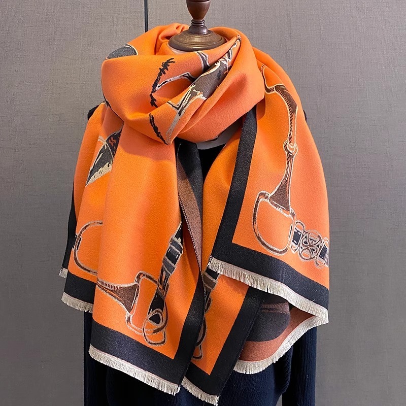 Retro cavaleiro cavalo imitaçã - Wool Scarf Men avaliação e preço