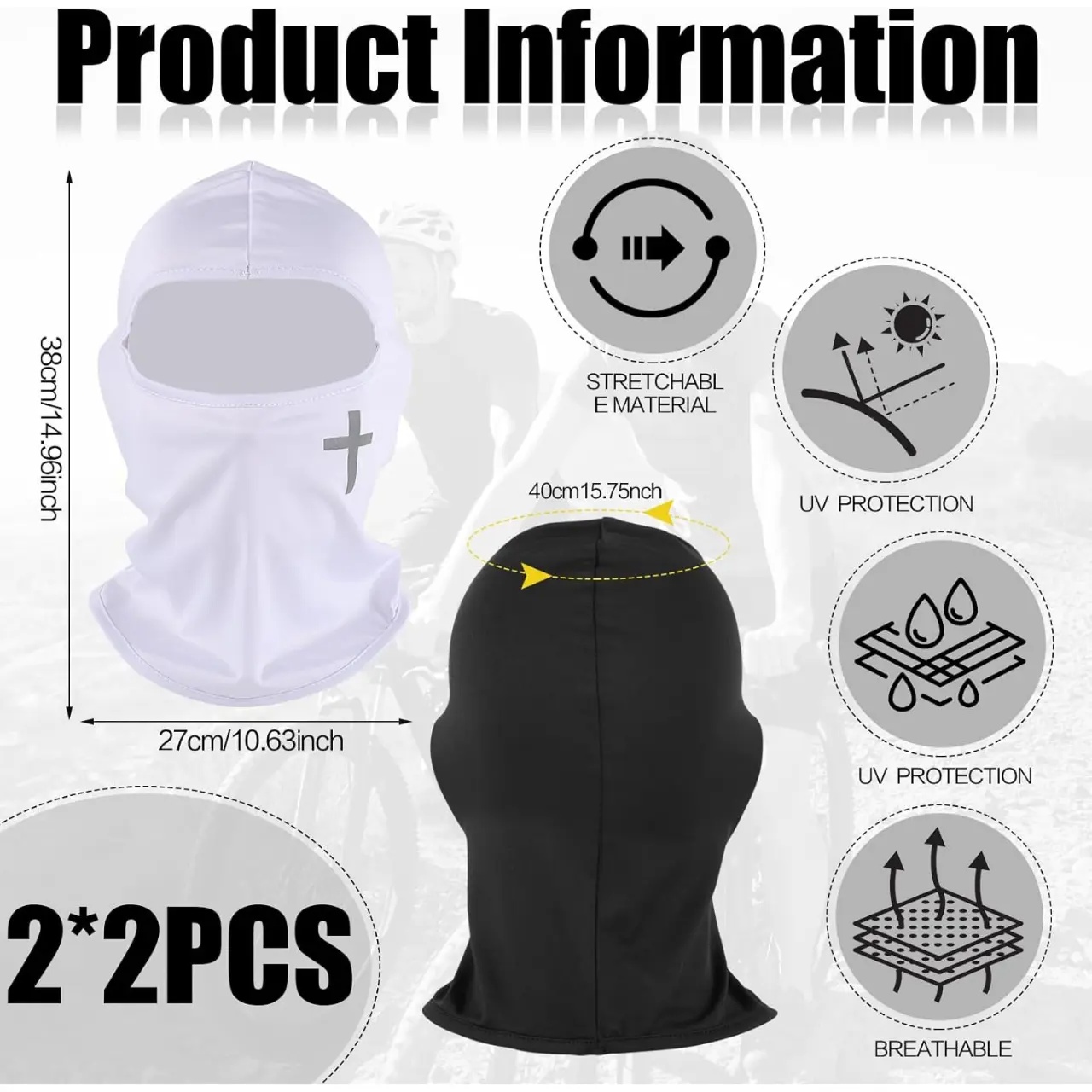 2 Peças de Máscara Facial Comp - Balaclava Ski Mask avaliação e preço