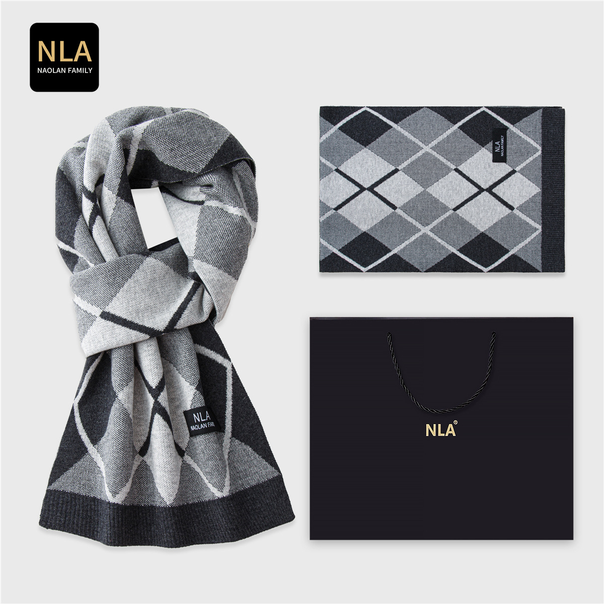 Caixa de presente cachecol de  - Wool Scarf Men avaliação e preço