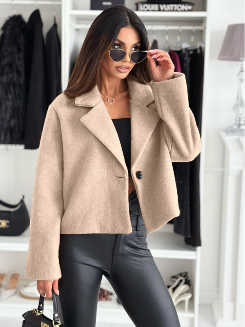 Trench coat recortado para mul - Wool Coat Peacoat avaliação e preço