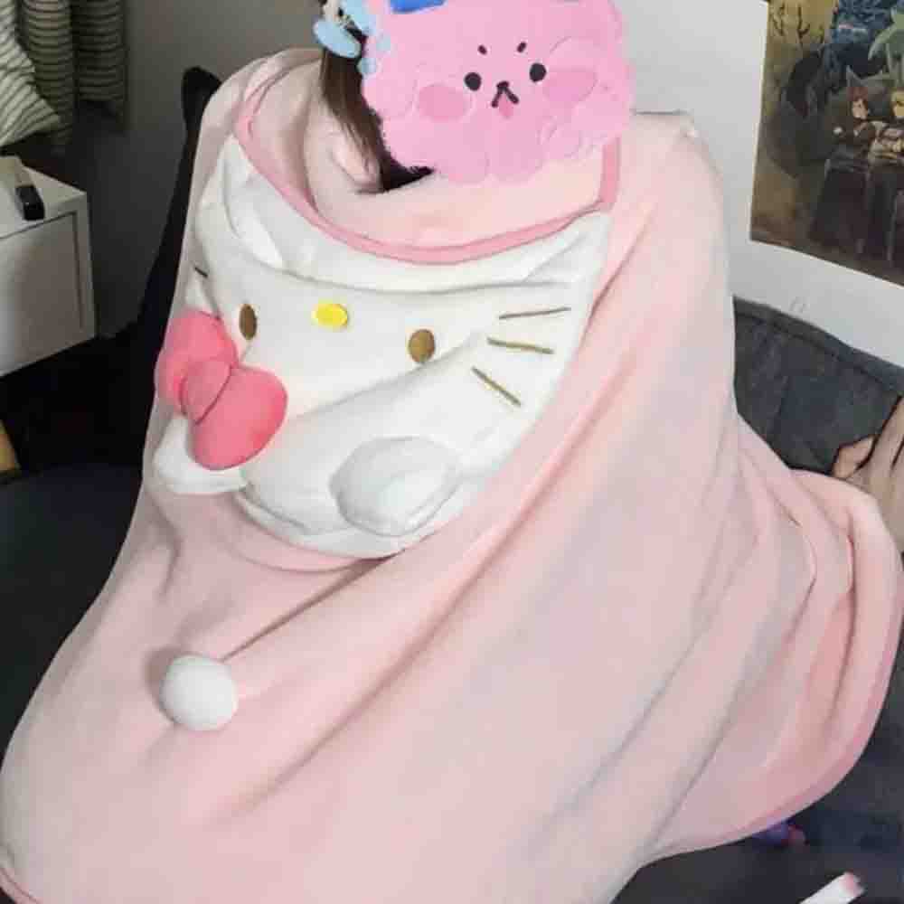 Cobertor com Capuz Hello Kitty - Shawl Wrap Winter avaliação e preço