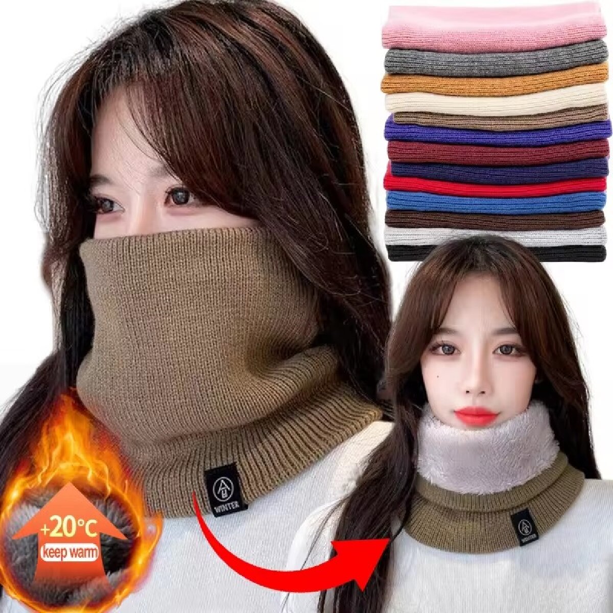 Sólido inverno de pelúcia sile - Neck Gaiter Fleece avaliação e preço